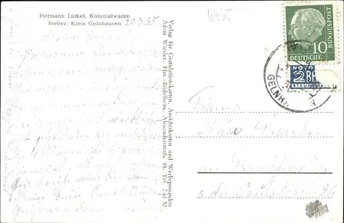 Gelnhausen Bieber Hermann Lueckel Kolonialwaren Kat. Gelnhausen
