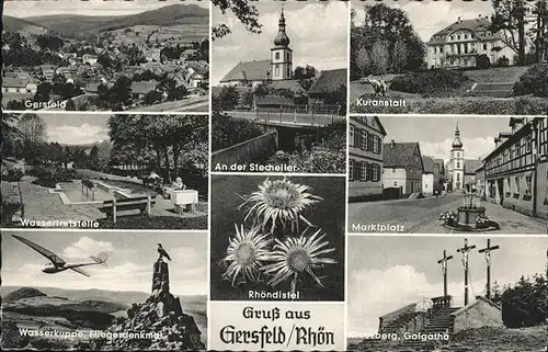 Gersfeld Rhoen Marktplatz Stecheller Rhoendistel Kuranstalt Wasserkuppe Kat. Gersfeld (Rhoen)