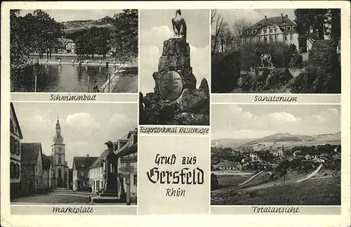 Gersfeld Rhoen Schwimmbad Sanatorium Fliegerdenkmal Wasserkuppe Kat. Gersfeld (Rhoen)