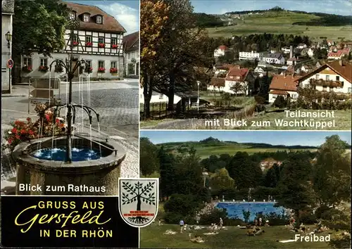 Gersfeld Rhoen Wappen Wachtkueppel Freibad Kat. Gersfeld (Rhoen)