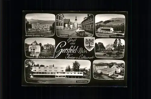 Gersfeld Rhoen Marktplatz Ludwigsstift Sanatorium Wappen Kat. Gersfeld (Rhoen)