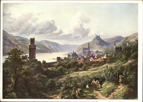 Oberwesel Rhein Am Rhein J. Heinrich Schilbach Kuenstlerkarte / Oberwesel /Rhein-Hunsrueck-Kreis LKR