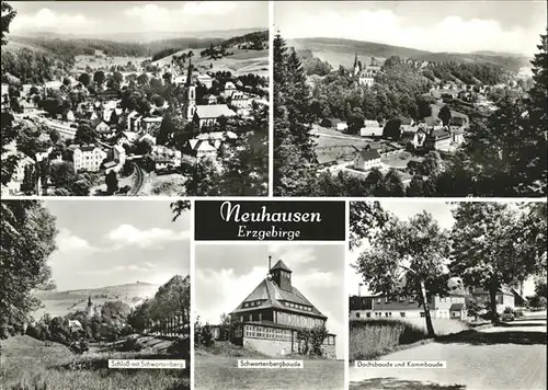 Neuhausen Erzgebirge Dachsbaude Kommbaude Schwartenbergbaude Schloss Kat. Neuhausen Erzgebirge