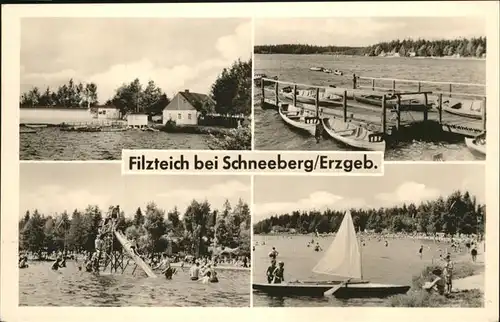 Schneeberg Erzgebirge Filzteich Boote Kat. Schneeberg