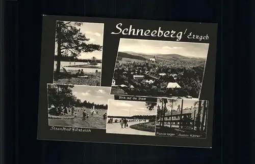 Schneeberg Erzgebirge Pionierlager Gustav Huebner Strandbad Filzteich Kat. Schneeberg