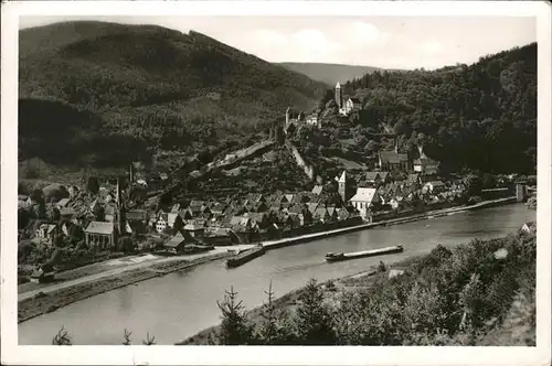 Hirschhorn Neckar Blick von Neckaralm Schiffe Kat. Hirschhorn (Neckar)