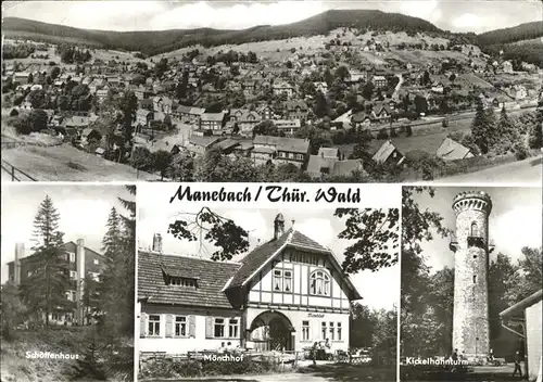 Manebach Schoeffenhaus Moenchhof Kickelhahnturm Kat. Ilmenau