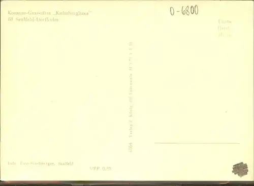 Saalfeld Saale Gaststaette Kulmberghaus / Saalfeld /Saalfeld-Rudolstadt LKR