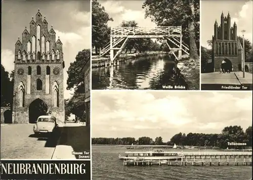 Neubrandenburg Neues Tor Weisse Bruecke Friedlaender Tor Tollensesee Kat. Neubrandenburg