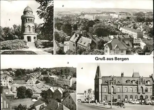 Bergen Ruegen Suedstadt Post Karl-Marx-Platz Arndt-Turm Kat. Bergen