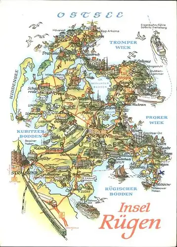 Insel Ruegen Umgebungskarte Kat. Bergen