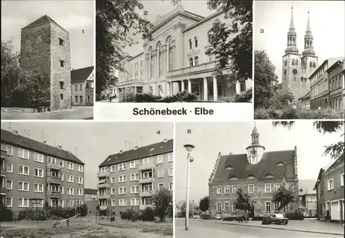 Schoenebeck Elbe Pfaennerturm Salzelmen Volksbad Sanatorium St. Jakobi Kirche Neubauten Malzmuehlenfeld Kreismuseum Kat. Schoenebeck