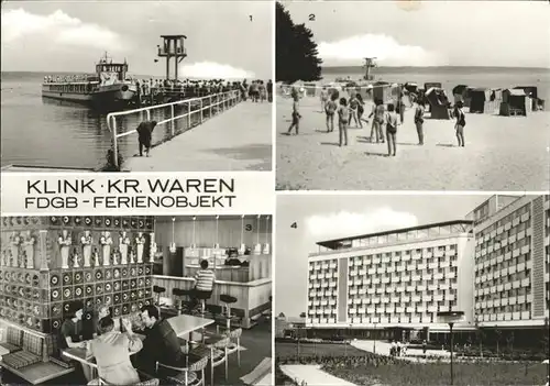 Klink Waren FDGB Ferienobjekt An der Mole Badestrand Cafe Erholungsheim Herbert Warnke Kat. Klink Waren