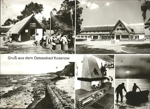 Koserow FDGB Feriendienst "Uns Fischersiuw" Forstferienobjekt Damerow Streckelbergmauer Fischer am Strand Kat. Koserow