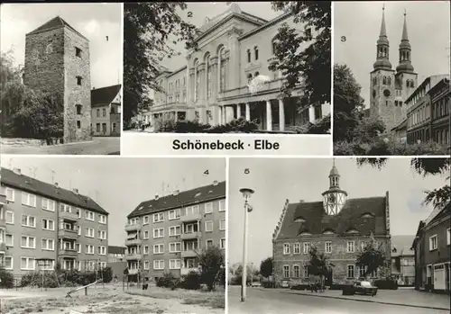 Schoenebeck Elbe Pfaennerturm Salzelmen Volksbad Sanatorium St. Jakobi Kirche Neubauten Malzmuehlenfeld Kreismuseum Kat. Schoenebeck