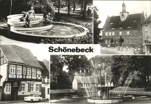 Schoenebeck Elbe Wasserspiele Kurpark Rosmarienstr. Schwanenteich Kat. Schoenebeck