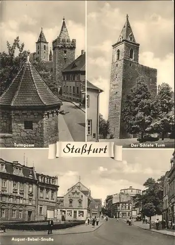 Stassfurt schiefe Turm Turmgasse August Bebel Str. Kat. Stassfurt