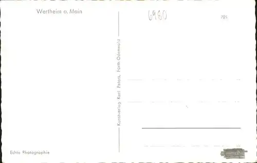 Wertheim Main Fliegeraufnahme / Wertheim /Main-Tauber-Kreis LKR