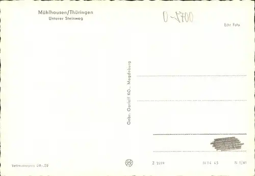 Muehlhausen Thueringen Unterer Steinweg Kat. Muehlhausen Thueringen