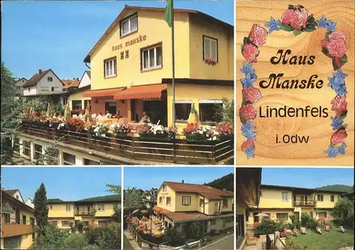 Lindenfels Odenwald Haus Manske Pension Kat. Lindenfels