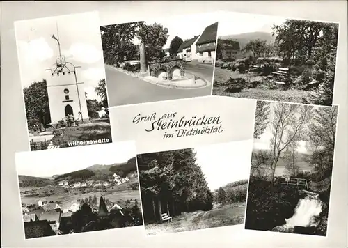 Steinbruecken Wilhelmswarte Brunnen Dietzhoelztal Wasserfall Kat. Dietzhoelztal