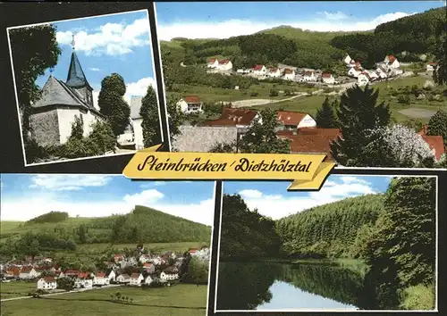 Steinbruecken Teilansicht Steinbruecken Kirche Weiher Kat. Dietzhoelztal