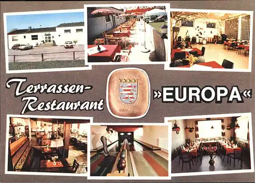 Ober-Ramstadt Terassen Restaurant Europa Wappen Kat. Ober-Ramstadt