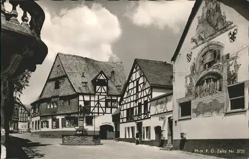 Winningen Mosel Weinhexenbrunnen Fachwerk Kat. Winningen