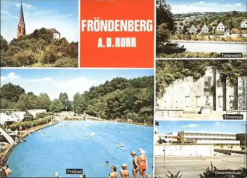 Froendenberg Ruhr Freibad Ehrenmal Gesamtschule / Froendenberg/Ruhr /Unna LKR