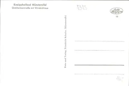 Bad Muenstereifel Orchheimerstrasse Windeckhaus Kat. Bad Muenstereifel