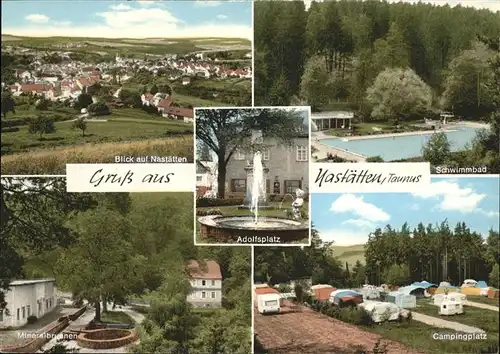 Nastaetten Campingplatz Schwimmbad Mineralbrunnen Adolfsplatz Kat. Nastaetten