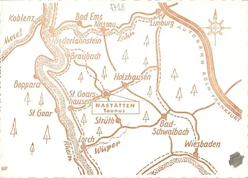 Nastaetten Waldschwimmbad Hotel Oranien Landkarte Kat. Nastaetten