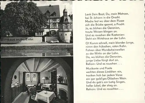 Niederlahnstein Wirtshaus Lahn Gedicht Kat. Lahnstein
