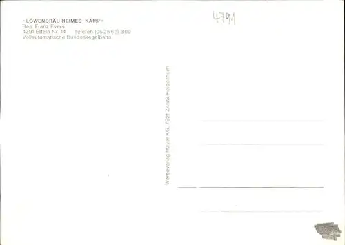Etteln Heimes Kamp Loewenbraeu Kat. Borchen