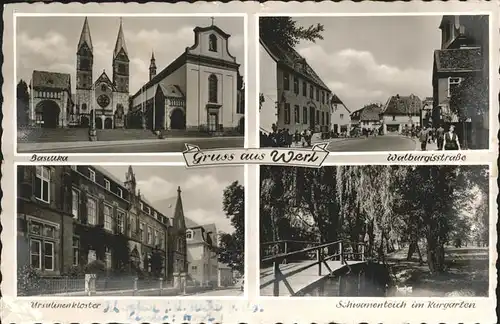 Werl Westfalen Walburgisstr. Schwanenteich Basilika / Werl /Soest LKR