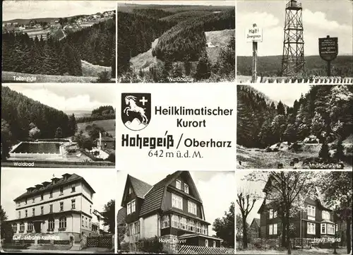 Hohegeiss Haus Meyer Waldbad Bundesbahn Kurheim Haus Ingrid Zonengrenze Stadtwappen Kat. Braunlage