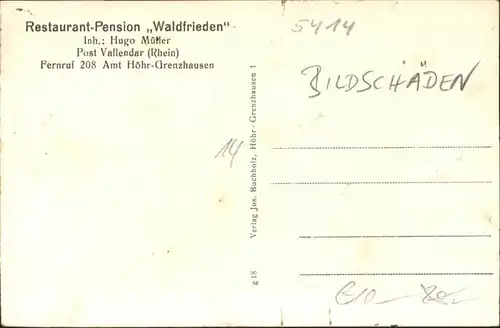 Hoehr-Grenzhausen Restaurant Pension Waldfrieden *