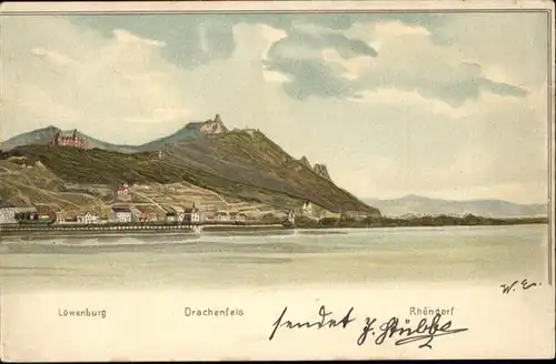 Drachenfels Loewenburg Rhoendorf Kuenstler W. E. *