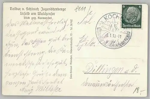 Urfeld Oberbayern Jugendherberge Baldur von Schirach x 1939
