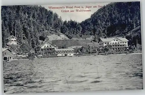 Urfeld Oberbayern Urfeld Oberbayern Hotel Post Hotel Jaeger am See ungelaufen ca. 1910 / Kochel a.See /Bad Toelz-Wolfratshausen LKR