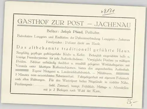 Jachenau Gasthof Post  