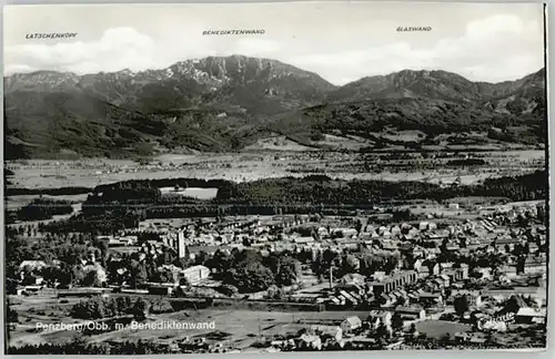 Penzberg Penzberg Fliegeraufnahme ungelaufen ca. 1965 / Penzberg /Weilheim-Schongau LKR