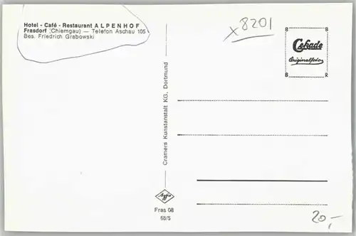 Frasdorf Frasdorf Hotel Cafe Alpenhof ungelaufen ca. 1955 / Frasdorf /Rosenheim LKR