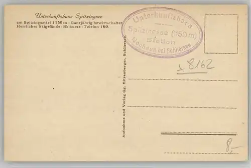 Spitzingsee Spitzingsee  ungelaufen ca. 1920 / Schliersee /Miesbach LKR