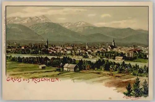 Rosenheim Bayern Rosenheim Oberbayern Kuenstlerkarte ungelaufen ca. 1900 / Rosenheim /Rosenheim LKR