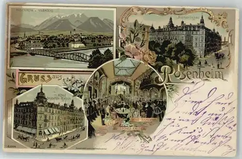 Rosenheim Oberbayern Hotel Deutscher Kaiser Bismarckbad x 1900