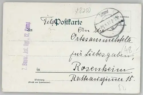Rosenheim Oberbayern Kaiserbad Feldpost x 1917