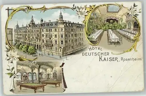 Rosenheim Oberbayern Hotel Deutscher Kaiser  x 1910