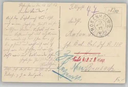 Rosenheim Oberbayern Feldpost x 1917