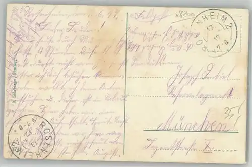 Rosenheim Bayern Rosenheim Oberbayern Muenchnerstrasse Feldpost  x 1917 / Rosenheim /Rosenheim LKR